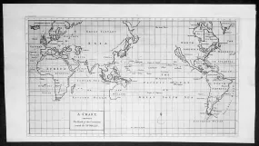 1745 George Anson Antique Mercators World Map, Island of California, New Holland