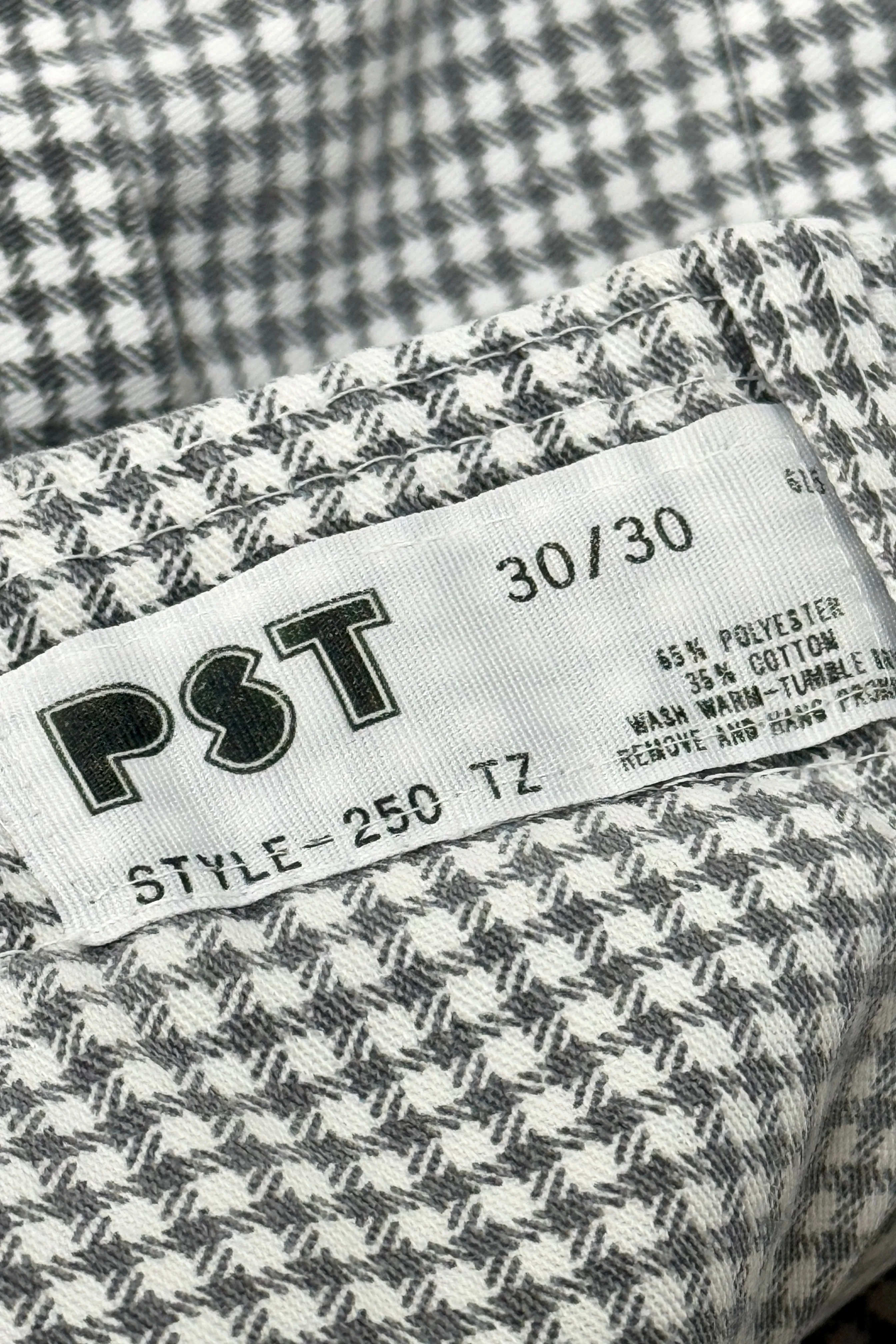 1960’S PST LODGE UNION MADE HOUNDSTOOTH WORKWEAR CHINOS 30 X 30