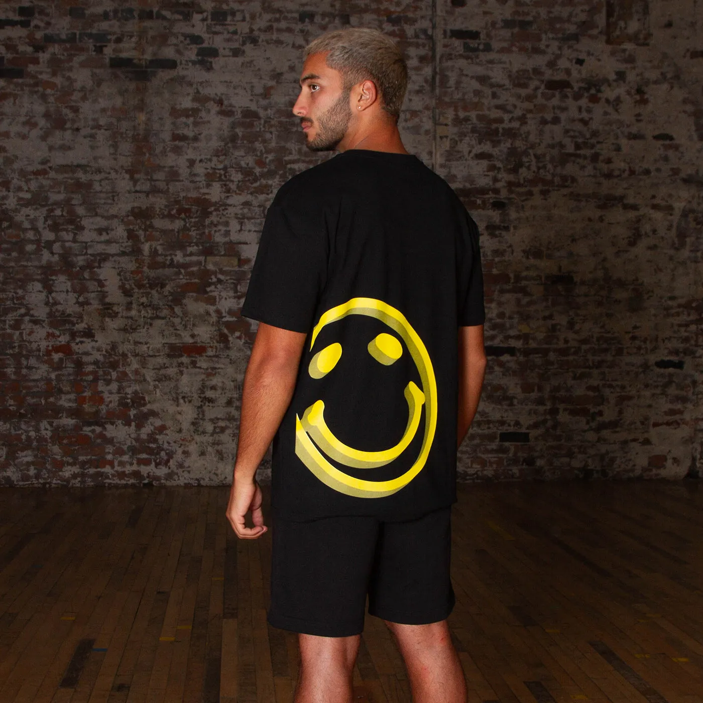 3D Side Smiley - Tshirt - Black