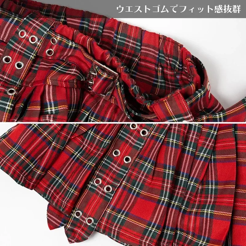 ACDC RAG red tartan mini skirt