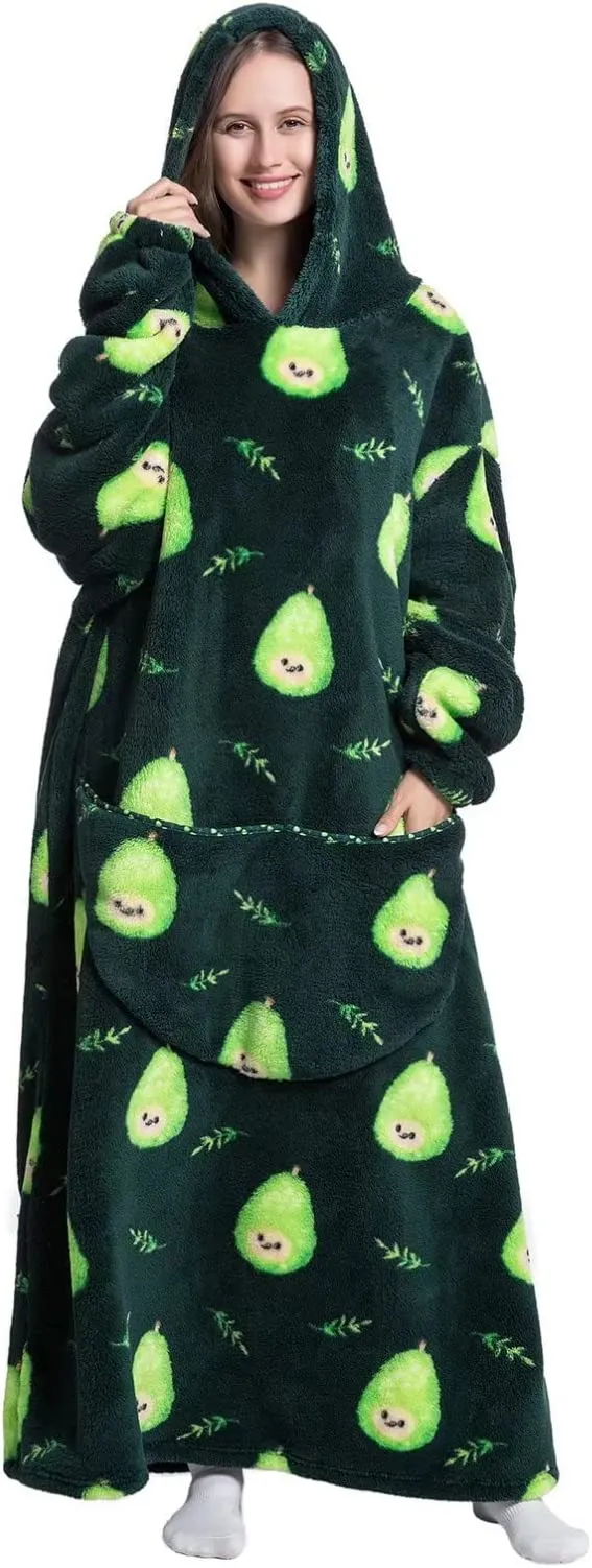 Adult Oversized Wearable Blanket Hoodie-Avcado