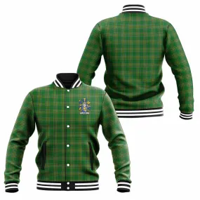 Agar Irish Clan Tartan Baseball Jacket with Coat of Arms