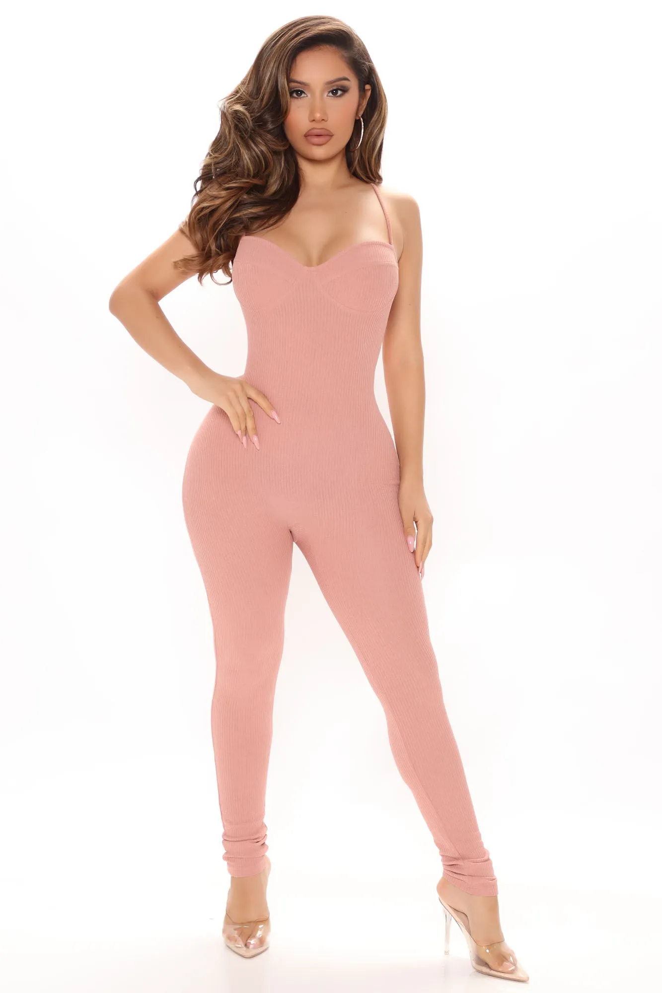 All Inclusive Jumpsuit Set - Blush