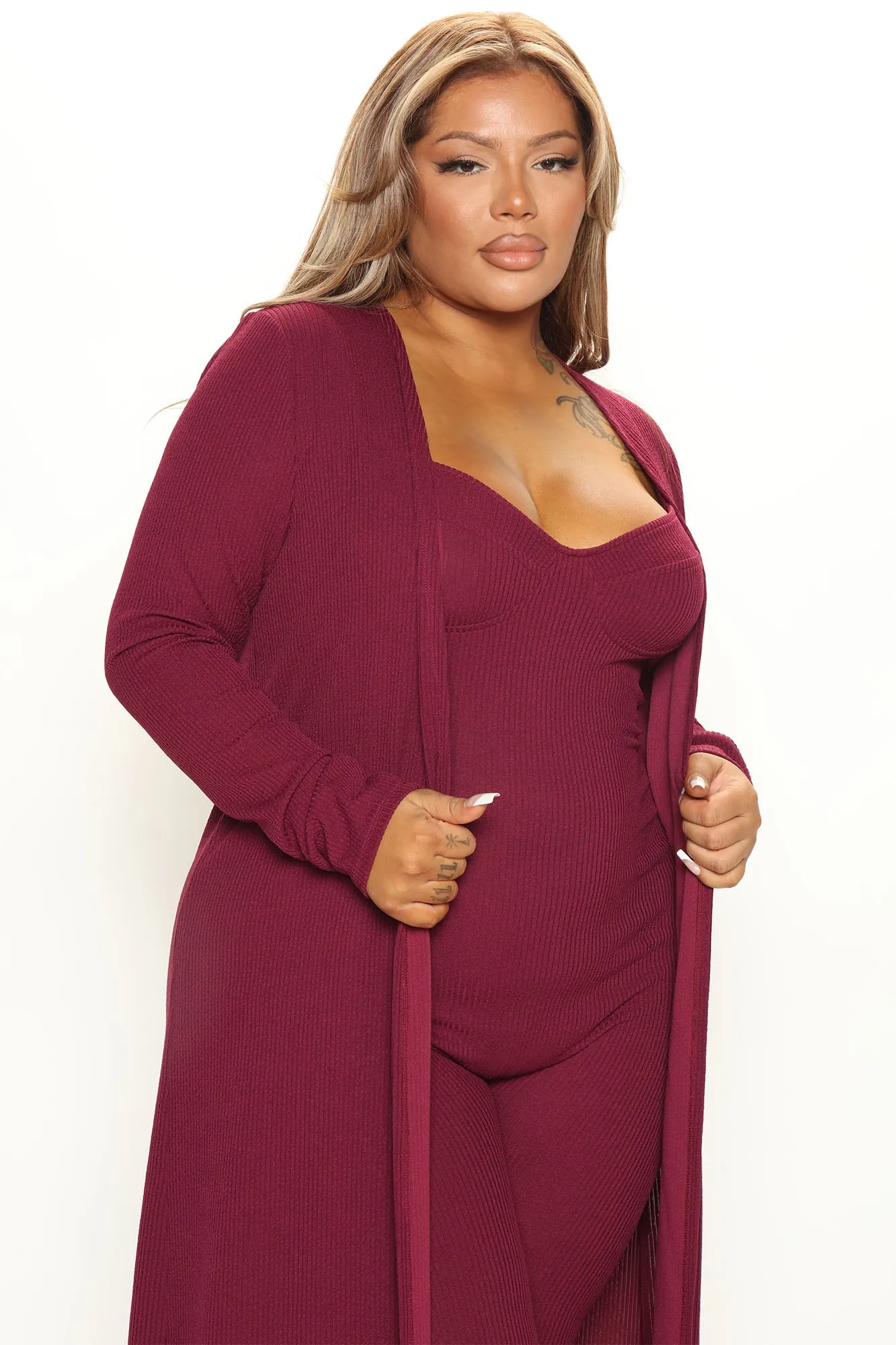 All Inclusive Jumpsuit Set - Burgundy