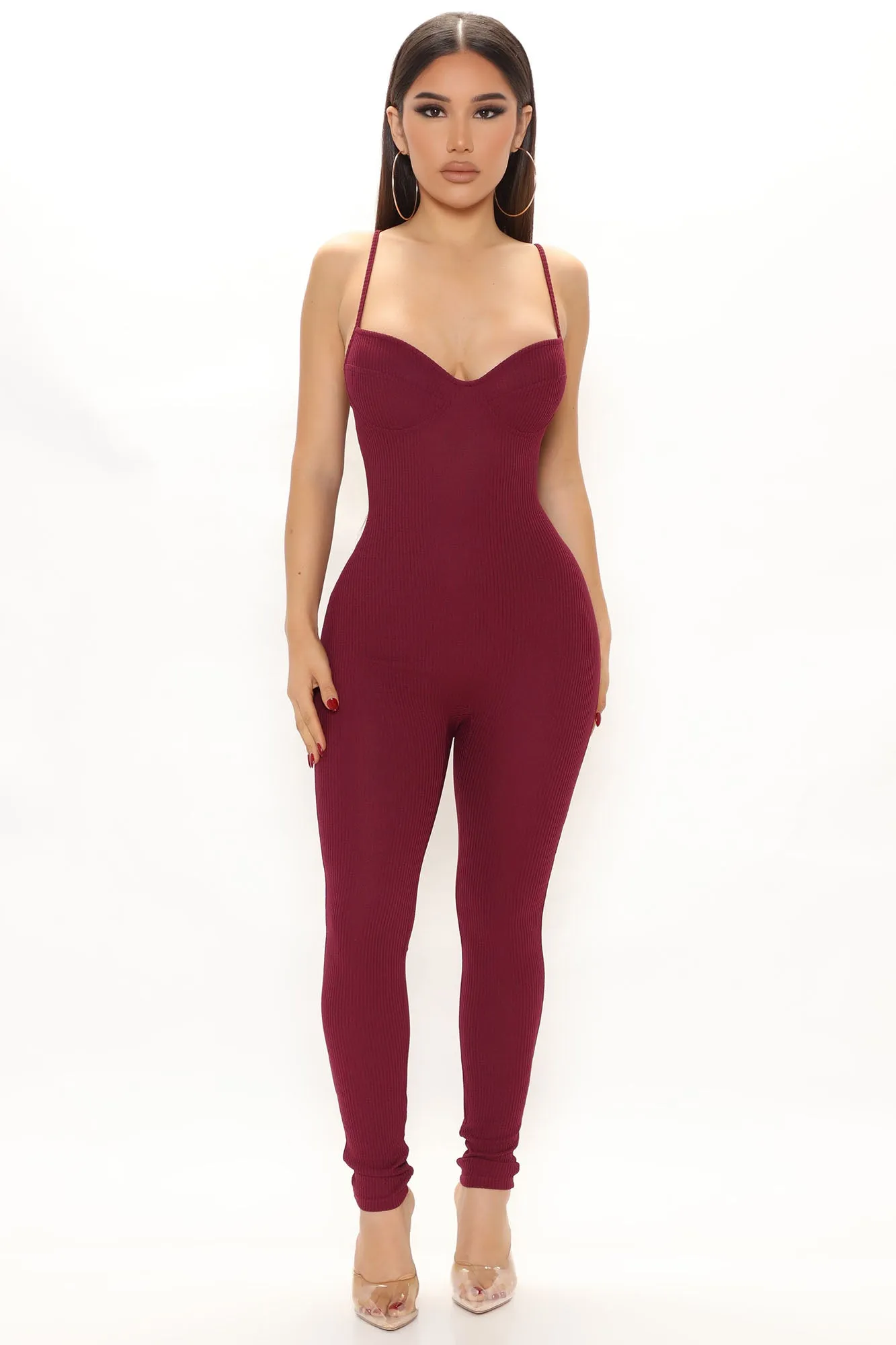 All Inclusive Jumpsuit Set - Burgundy