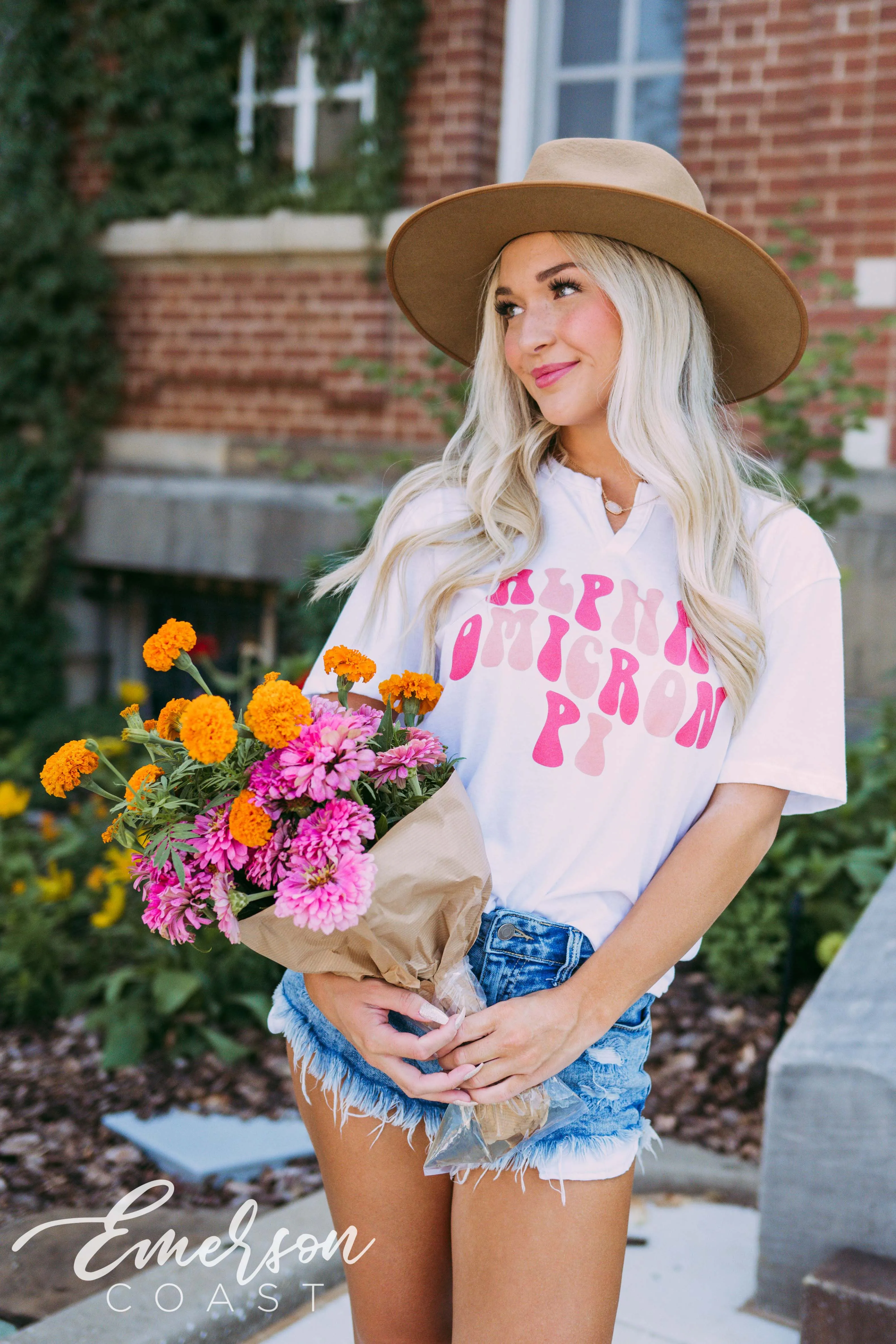 Alpha Omicron Pi PR Monochromatic Notch Tee