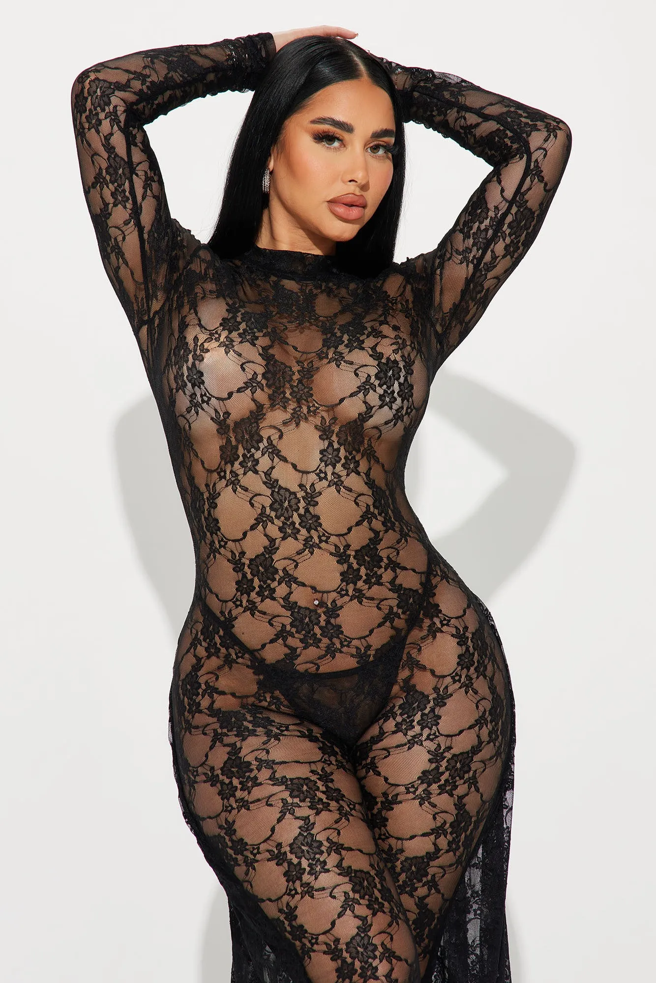 Already Taken Lace Jumpsuit - Black