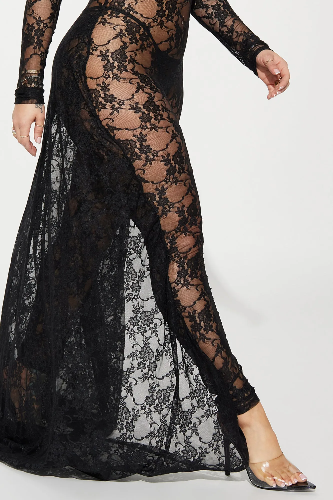 Already Taken Lace Jumpsuit - Black