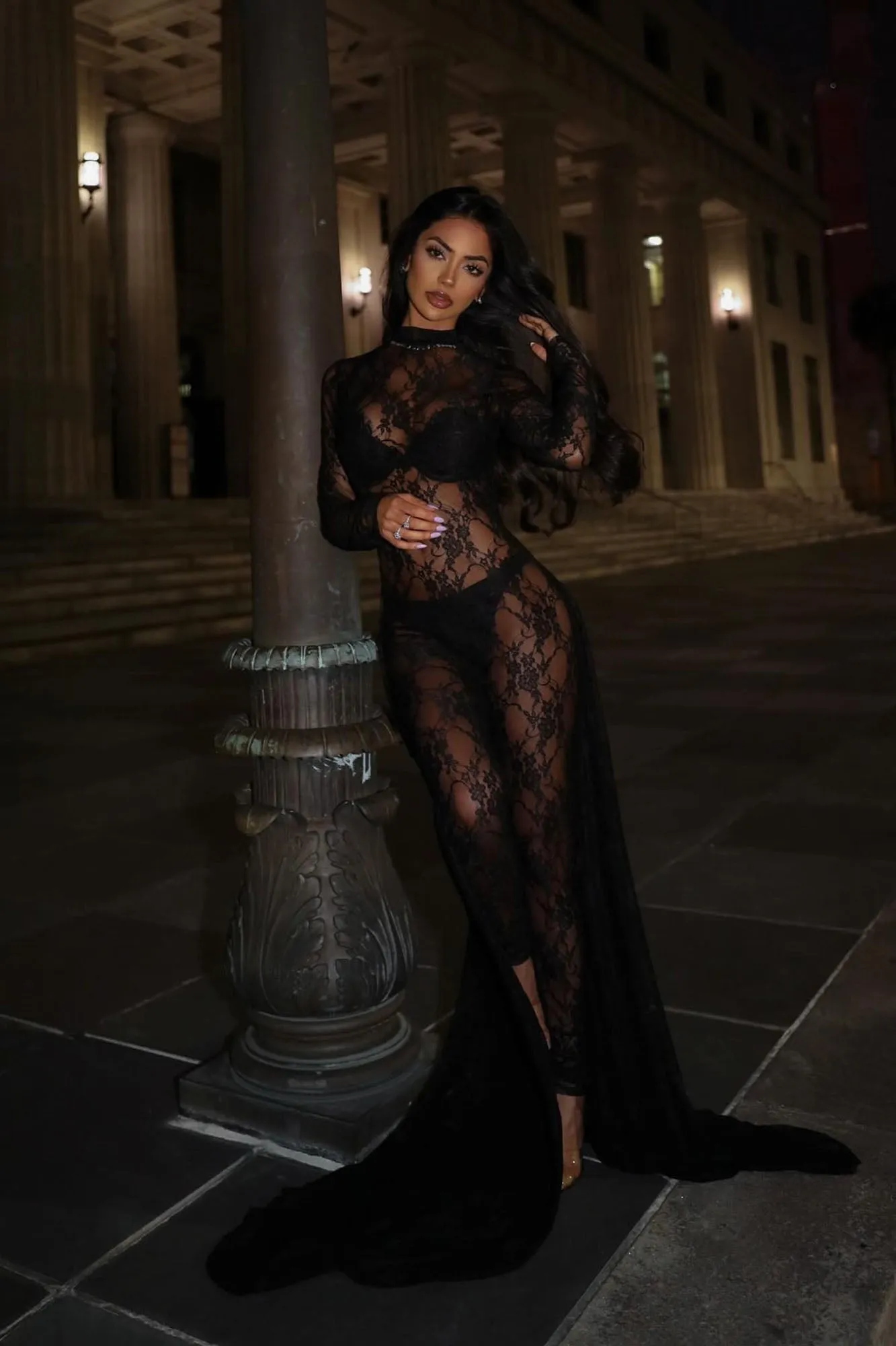 Already Taken Lace Jumpsuit - Black