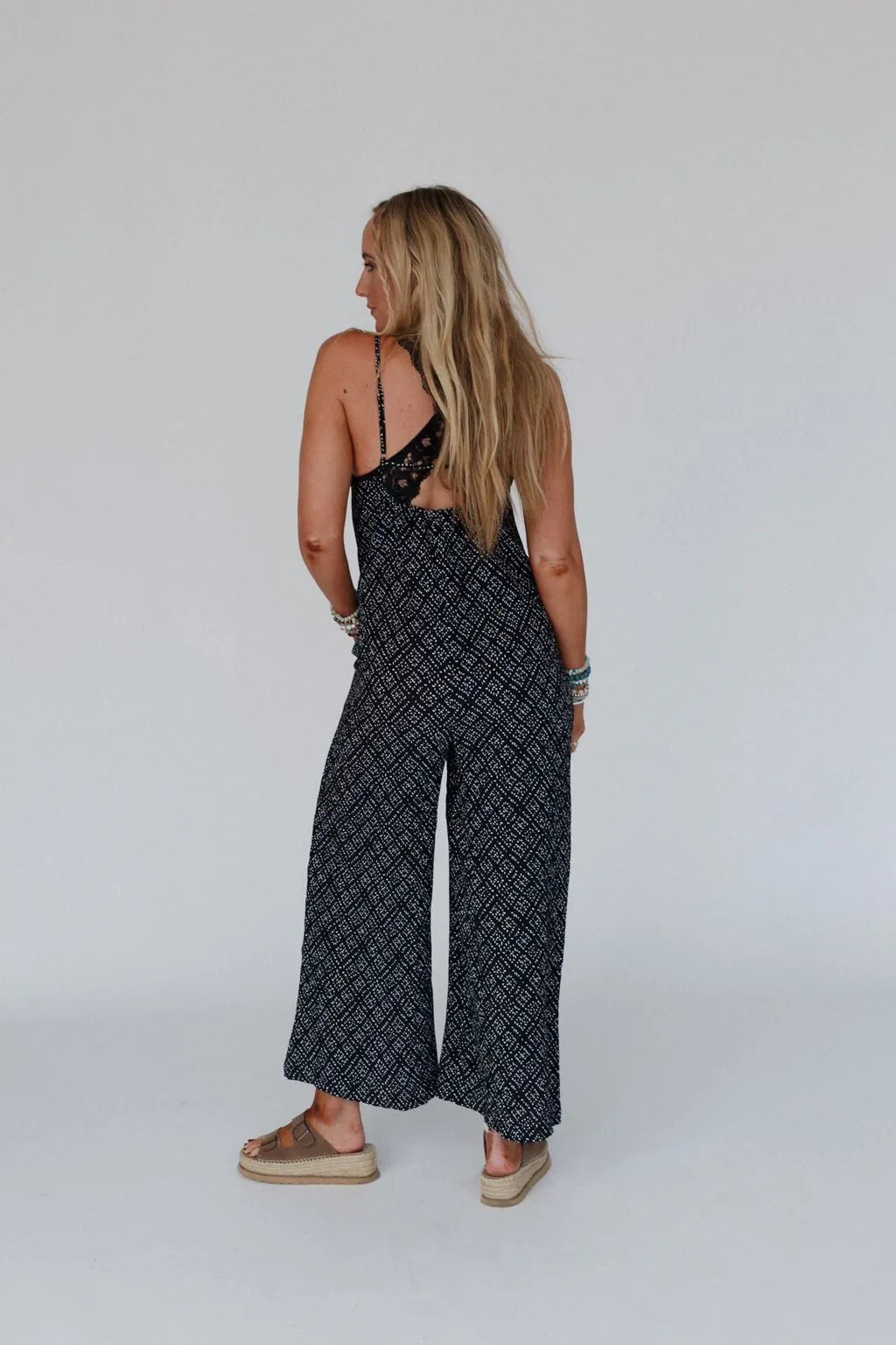 Annabelle Printed Jumpsuit - Black