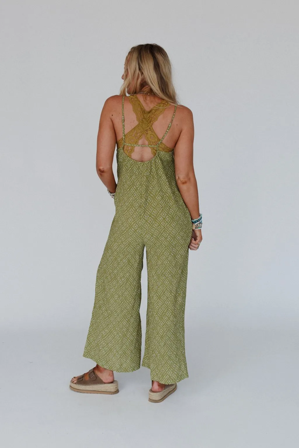 Annabelle Printed Jumpsuit - Olive