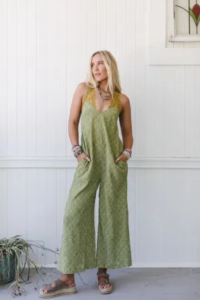 Annabelle Printed Jumpsuit - Olive