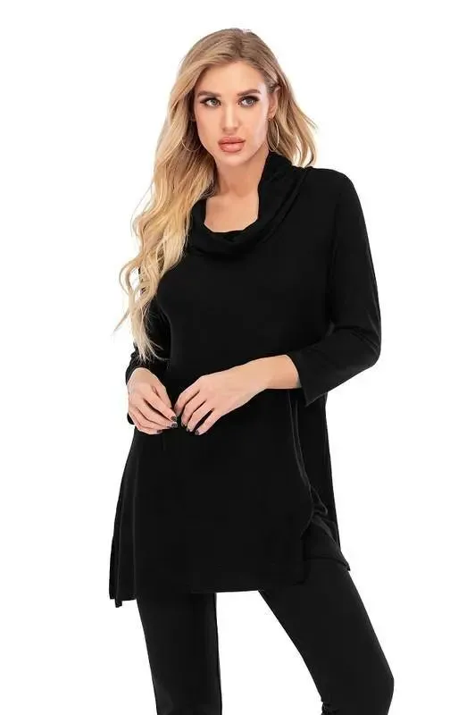 Aubrey Cowl-Neck Pullover Tunic Sweater