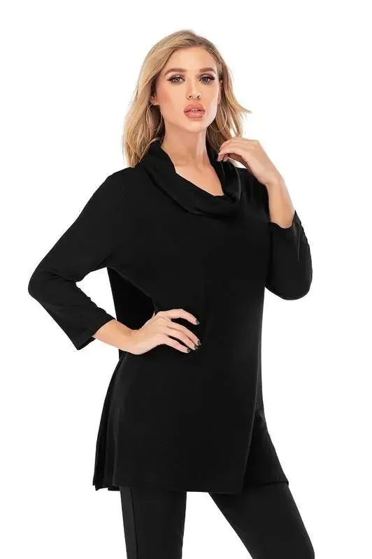 Aubrey Cowl-Neck Pullover Tunic Sweater