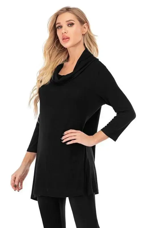 Aubrey Cowl-Neck Pullover Tunic Sweater