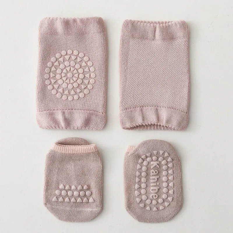 Baby Anti-Slip Knee Pads and Floor Socks Set