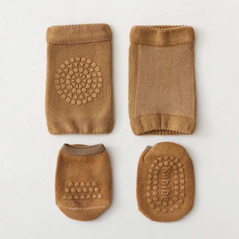 Baby Anti-Slip Knee Pads and Floor Socks Set