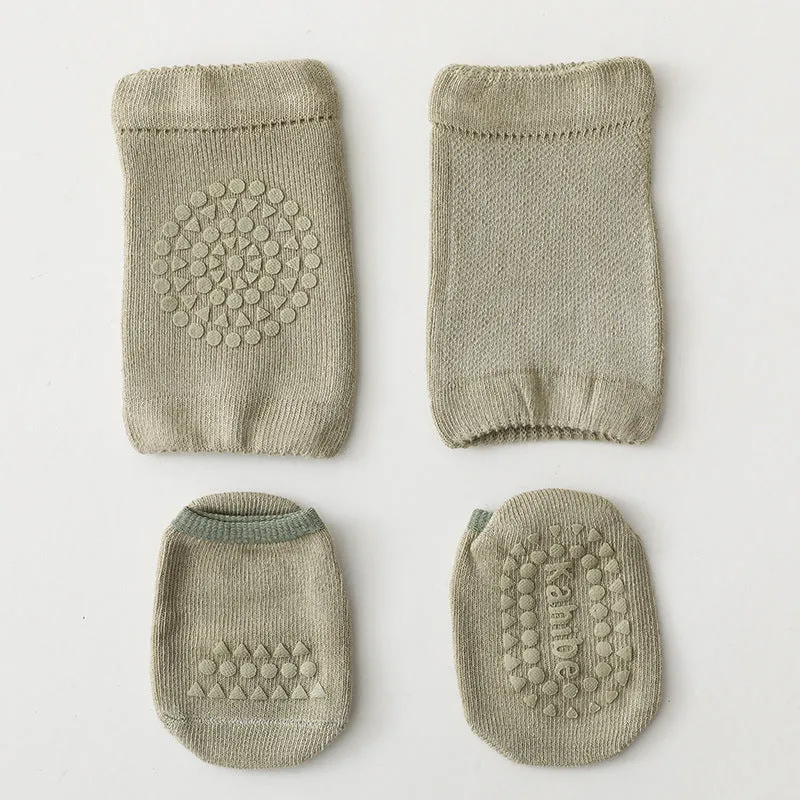 Baby Anti-Slip Knee Pads and Floor Socks Set