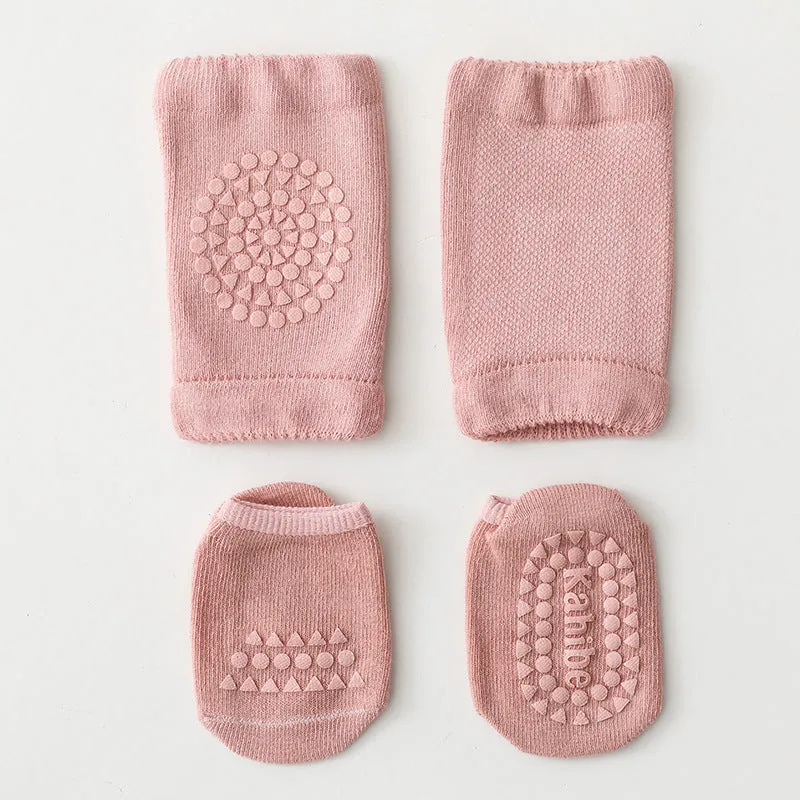 Baby Anti-Slip Knee Pads and Floor Socks Set