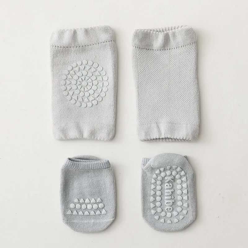 Baby Anti-Slip Knee Pads and Floor Socks Set