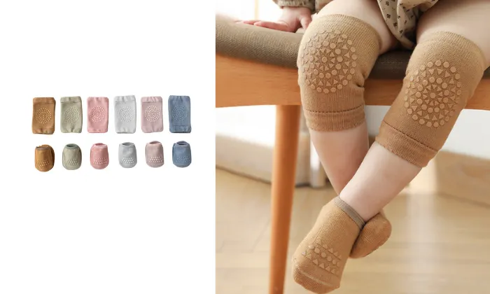 Baby Anti-Slip Knee Pads and Floor Socks Set