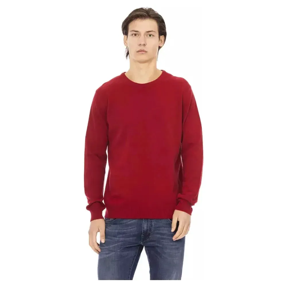 Baldinini Trend Red Wool Men Sweater