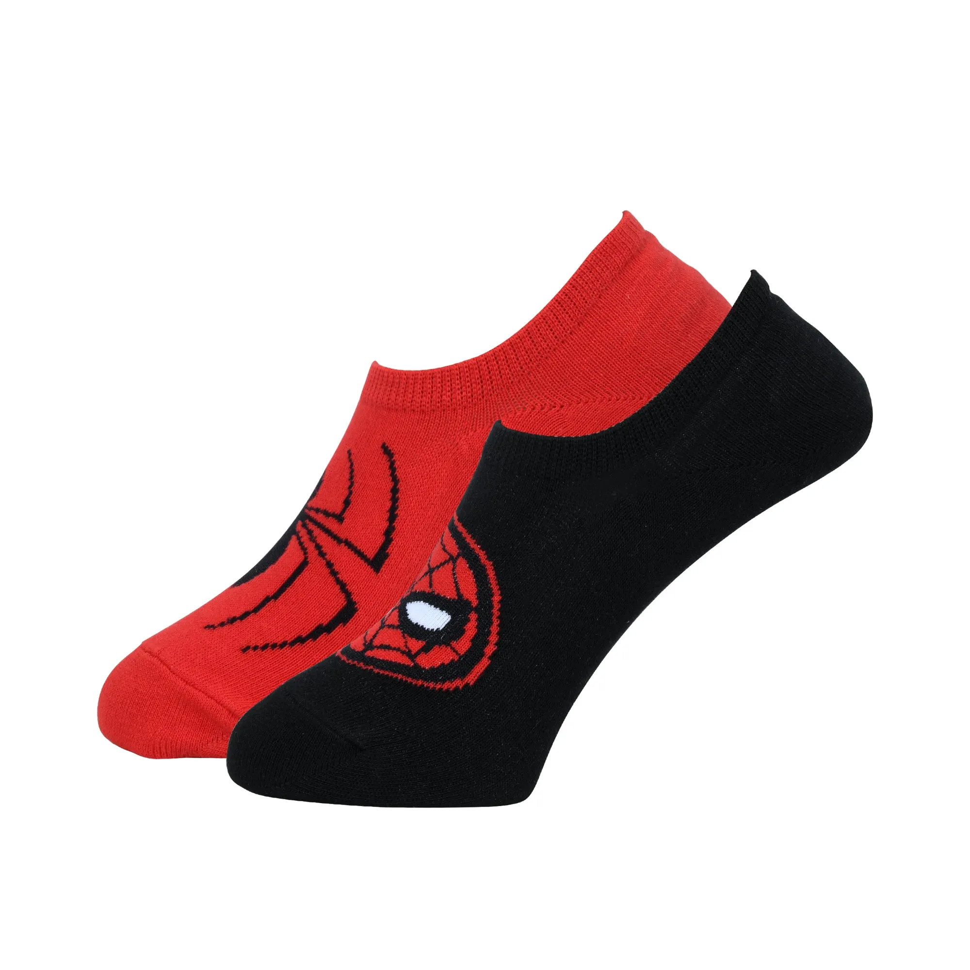 Balenzia x Marvel The Amazing Spider-Man Sneaker socks for Men (Pack of 2 Pairs/1U)(Free Size) Red,Blue