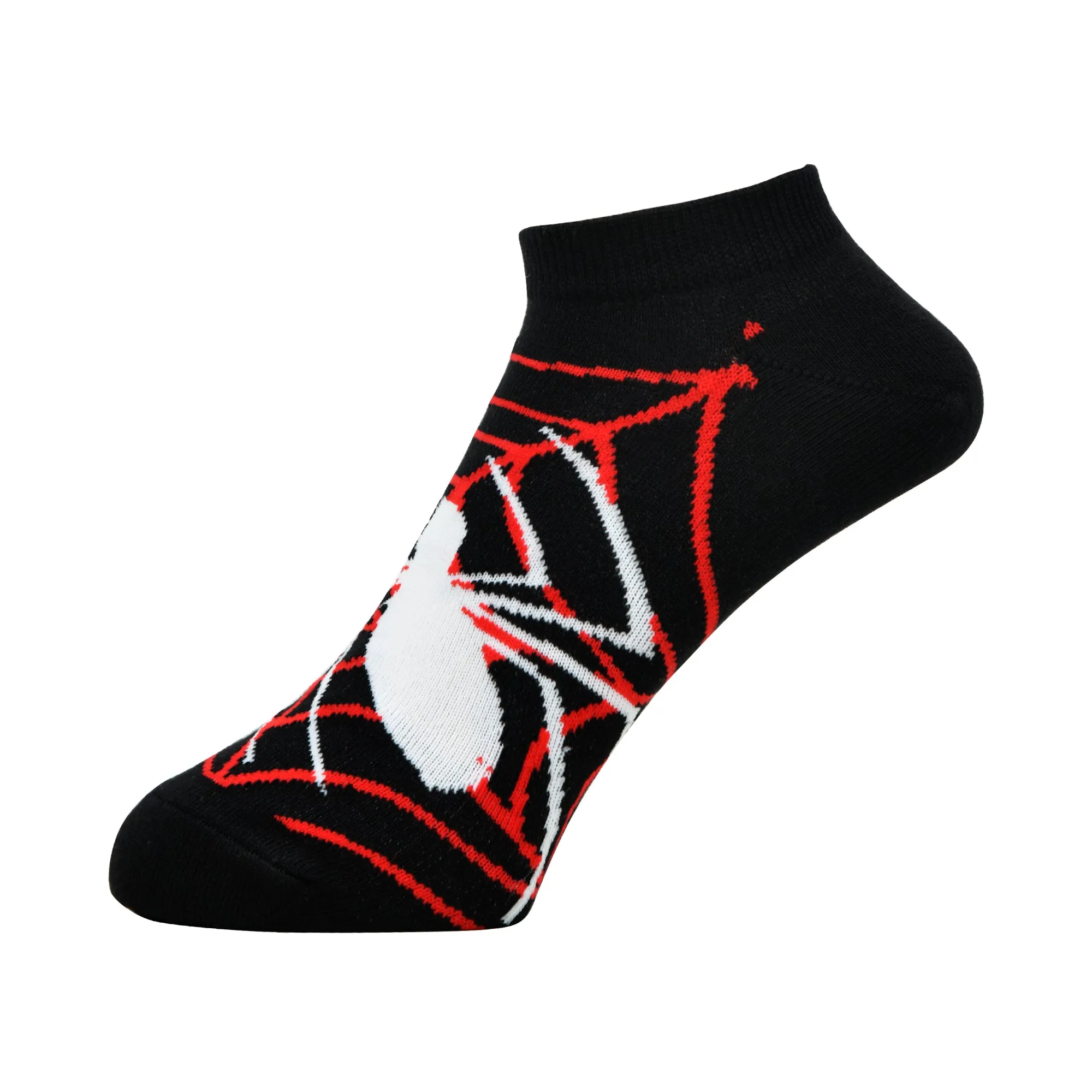 Balenzia x Marvel The Amazing Spider-Man Themed Ankle Length Socks for Men (Pack of 2 Pairs/1U)(Free Size) Red,Blue