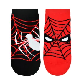 Balenzia x Marvel The Amazing Spider-Man Themed Ankle Length Socks for Men (Pack of 2 Pairs/1U)(Free Size) Red,Blue