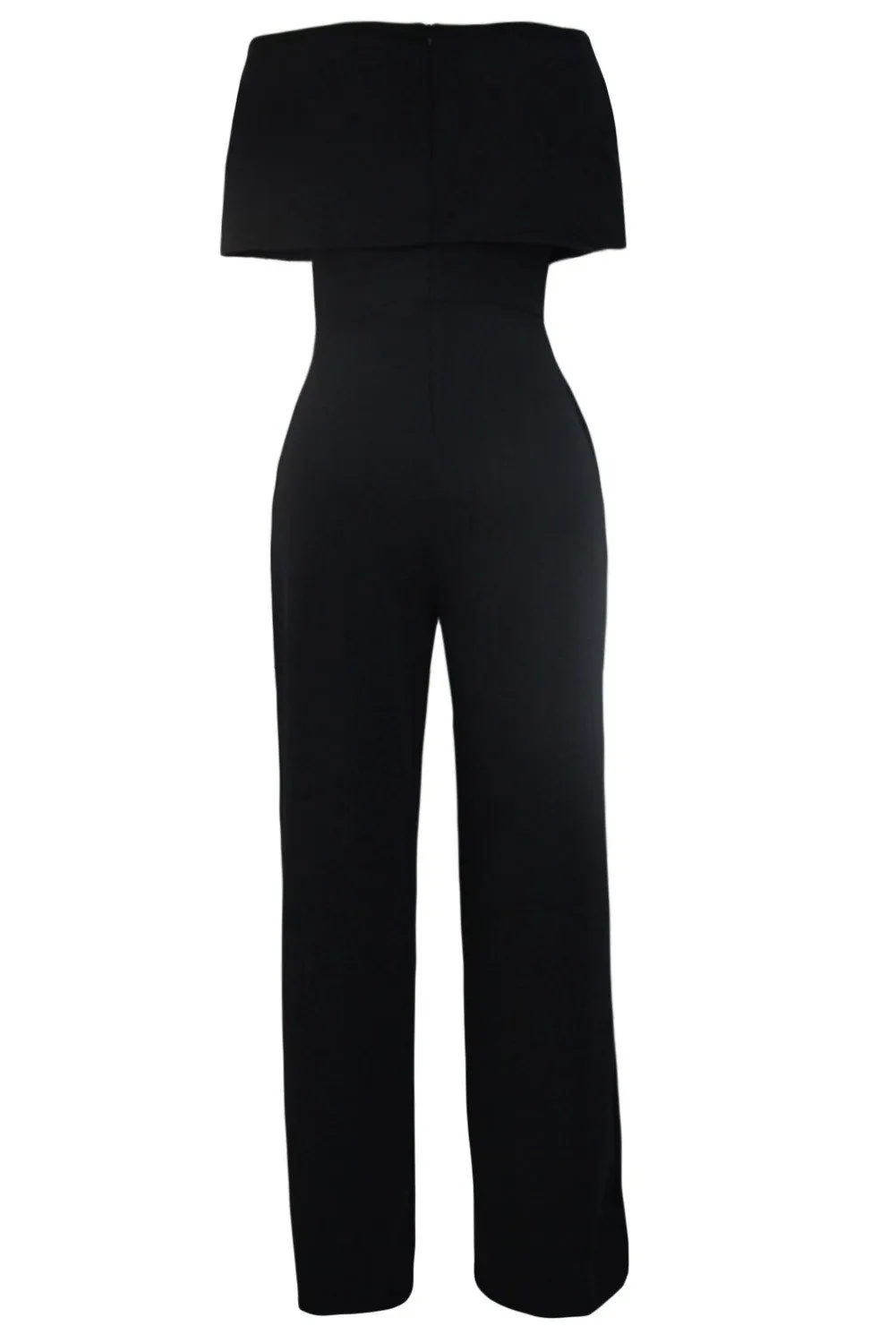 Black Cape Off Shoulder Pocket Jumpsuit