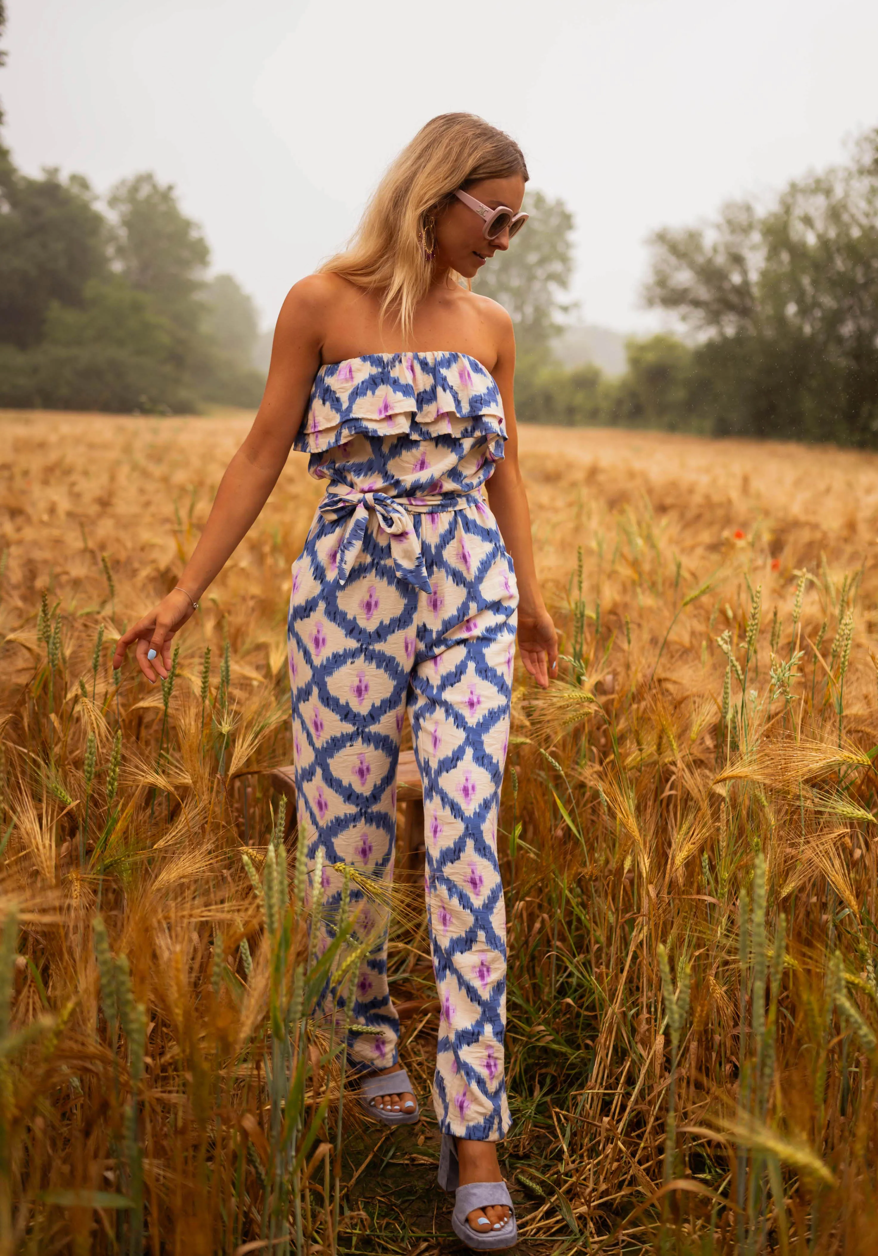 Blue and Pink Teus Jumpsuit