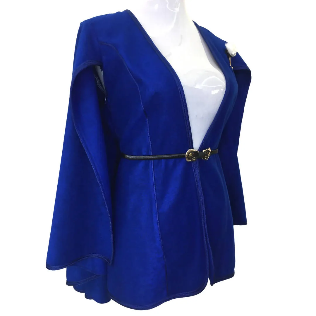 Blue Cape made of Mlifa Cashmere