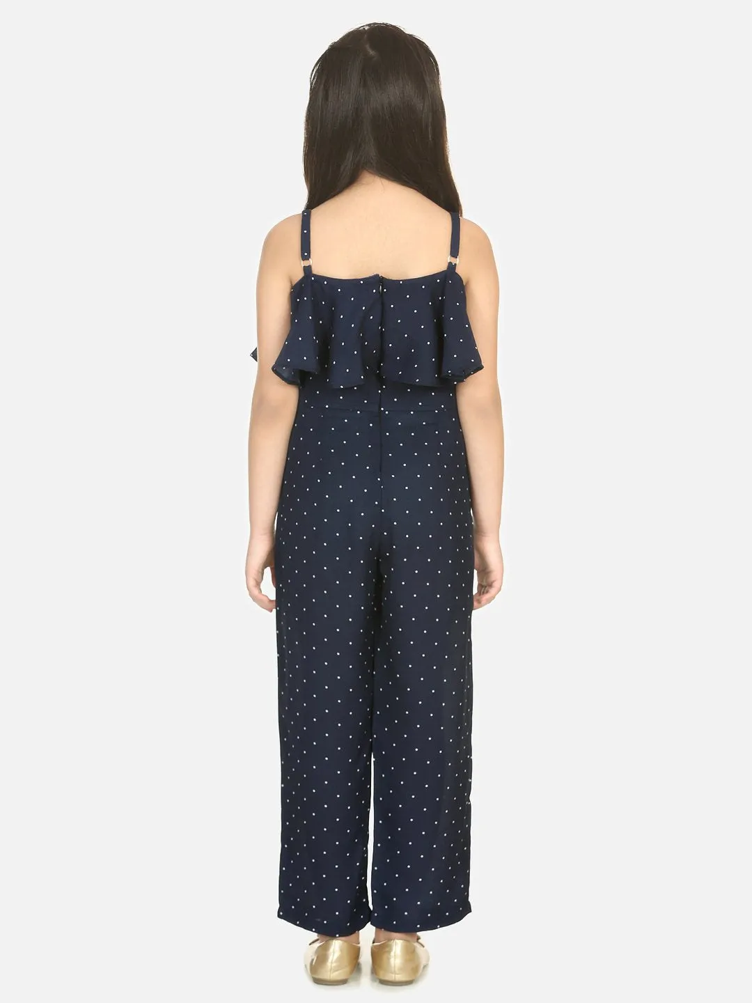 Blue Polka Cape Jumpsuit