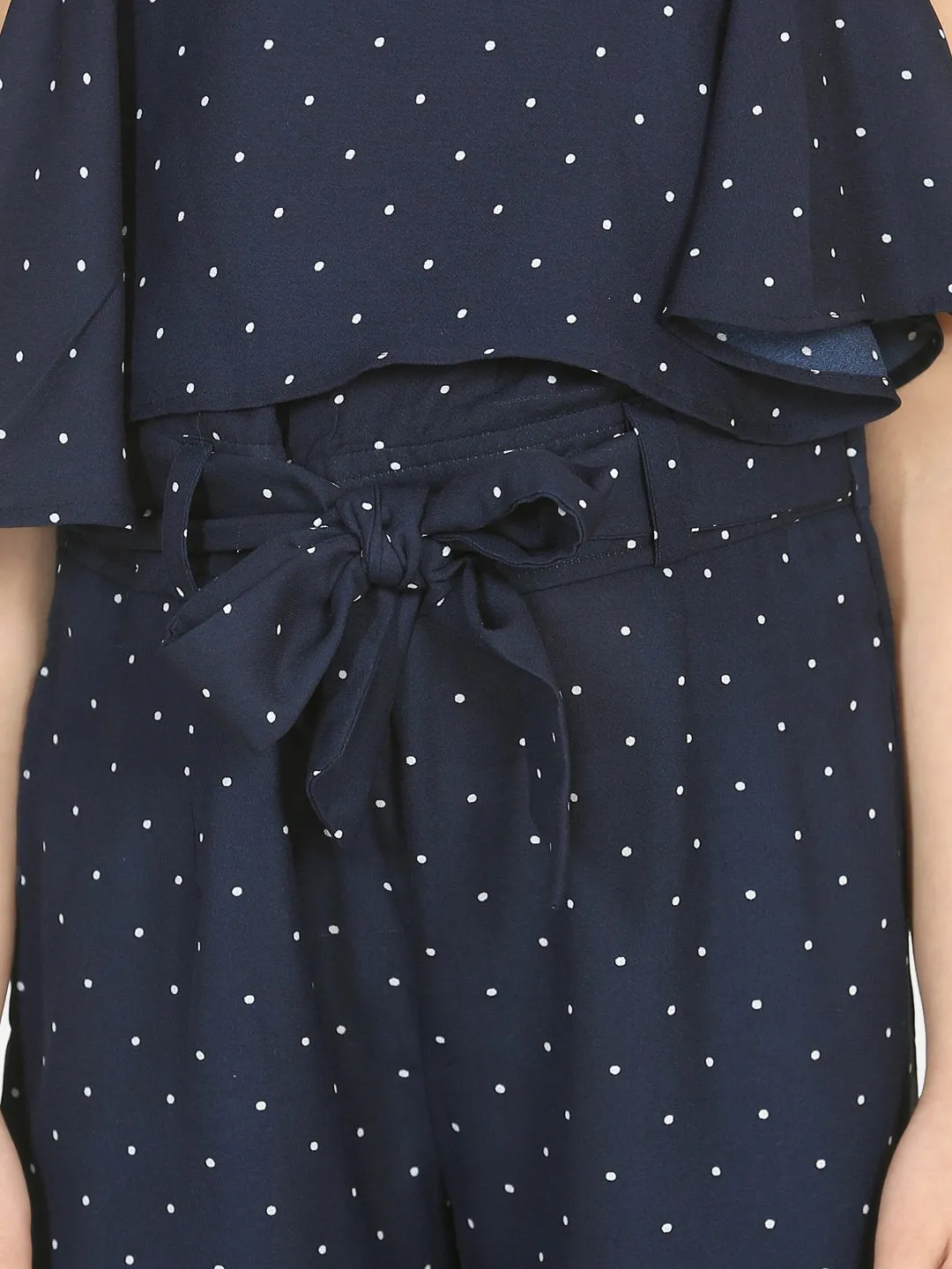 Blue Polka Cape Jumpsuit