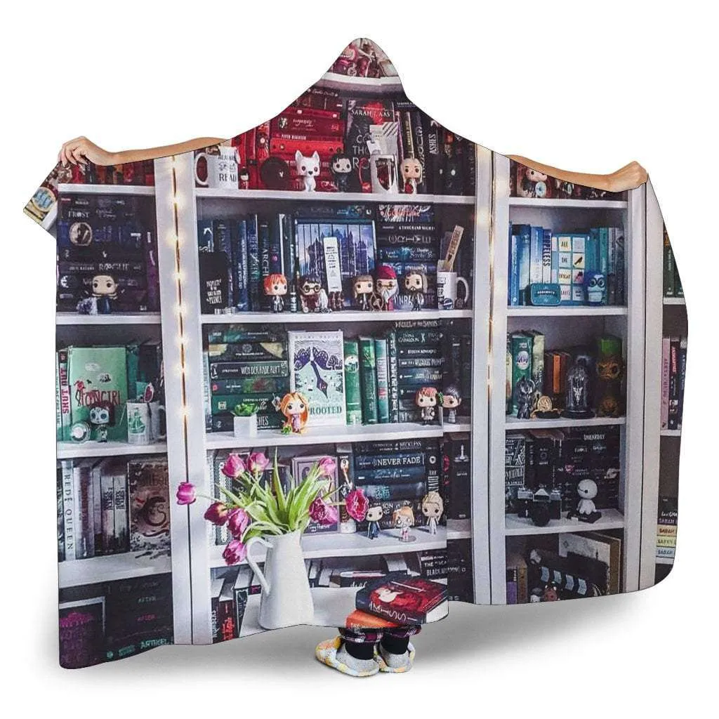 book shelf hooded blanket