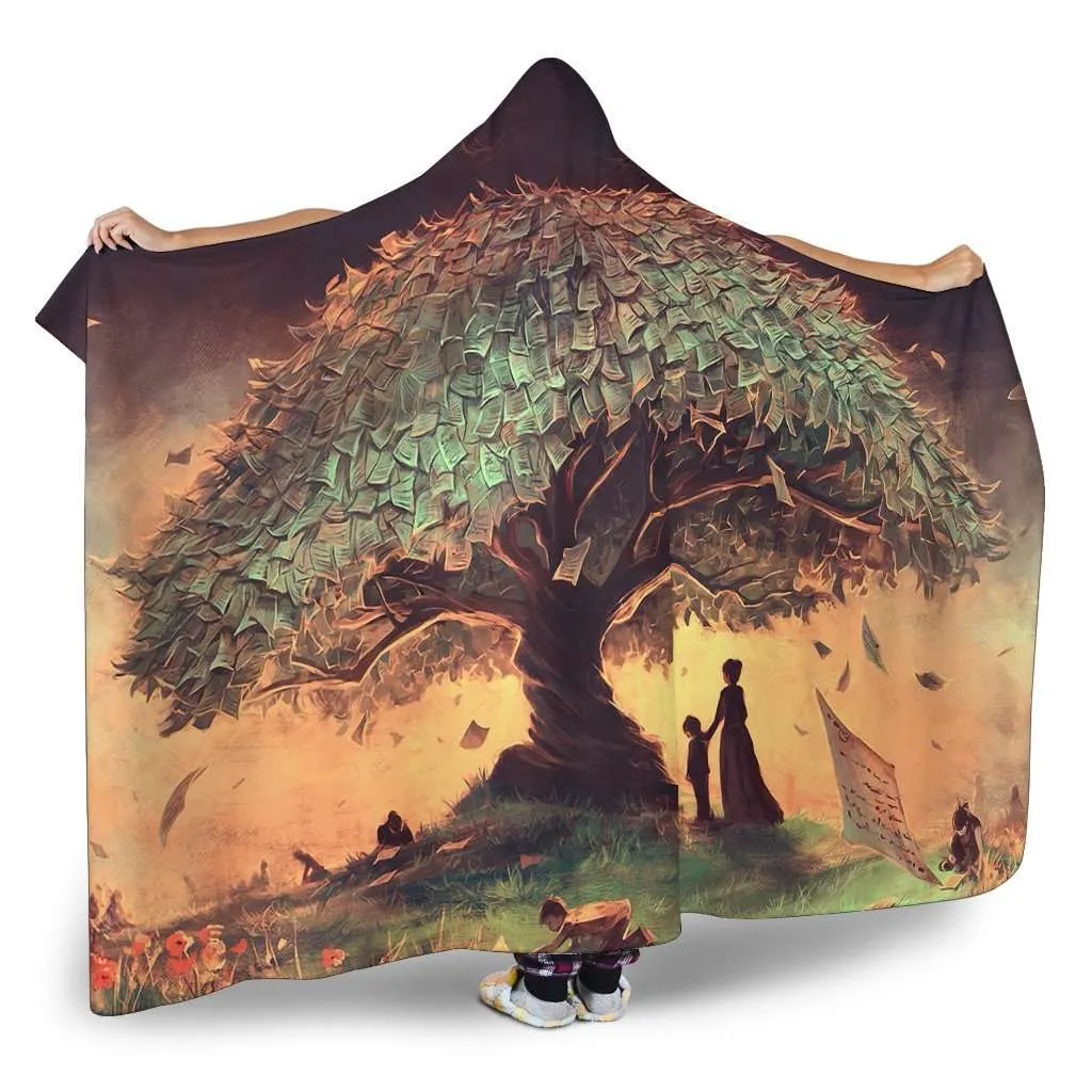 book tree hooded blanket