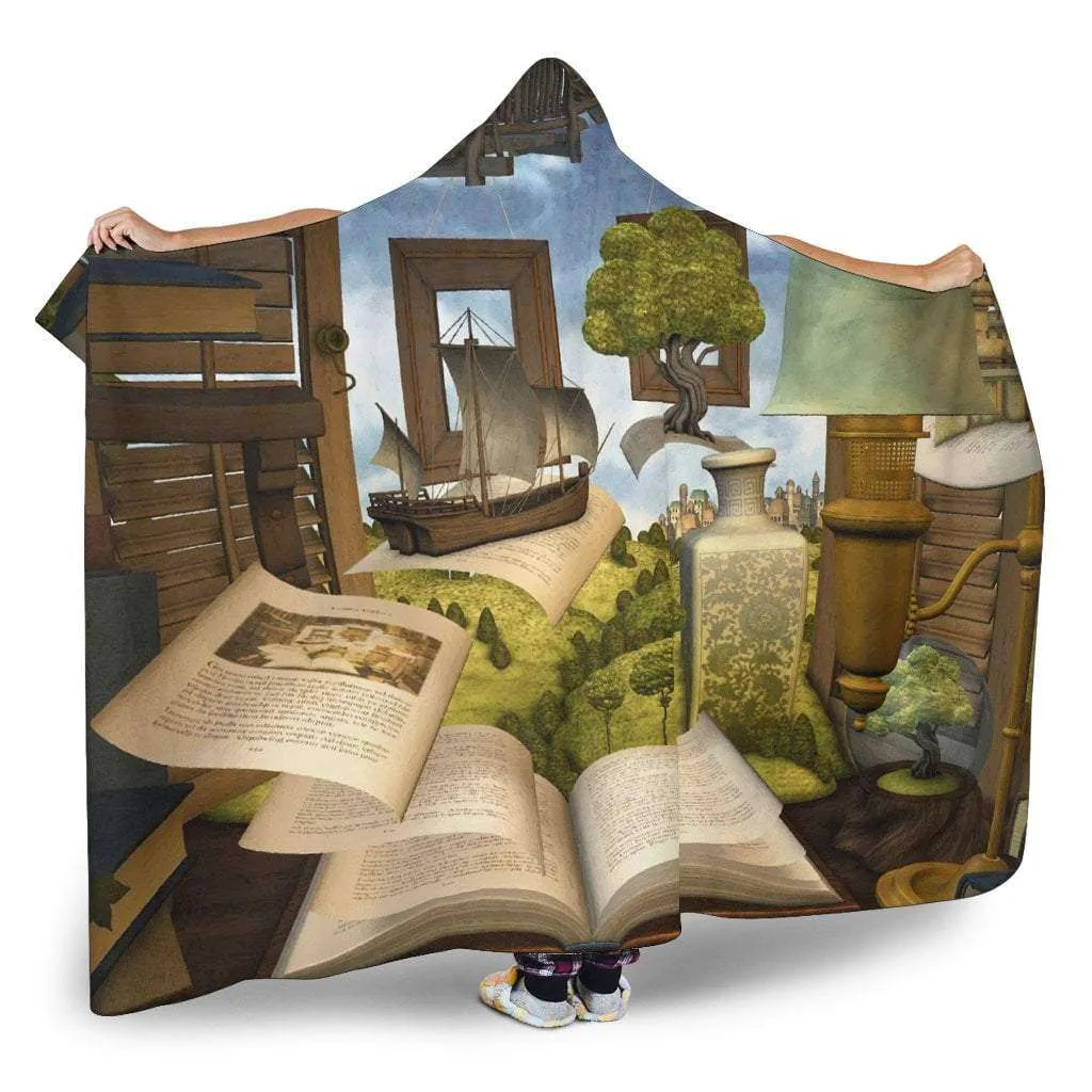 book world hooded blanket