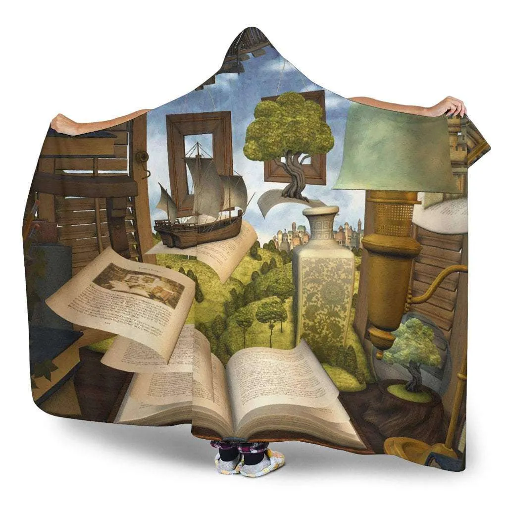 book world hooded blanket