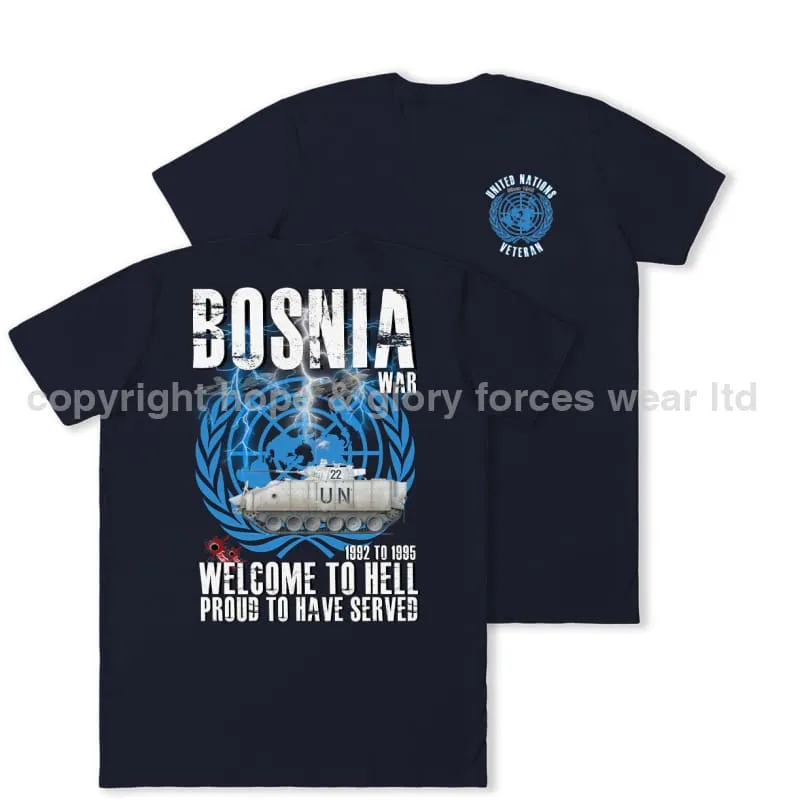 Bosnia War Warrior UN Veteran Double Print T-Shirt