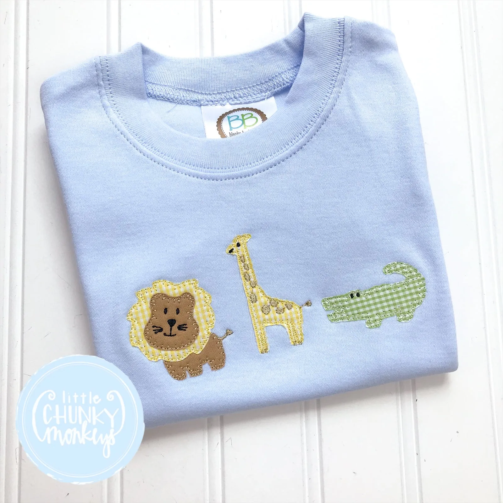 Boy Shirt - Safari Trio on Light Blue