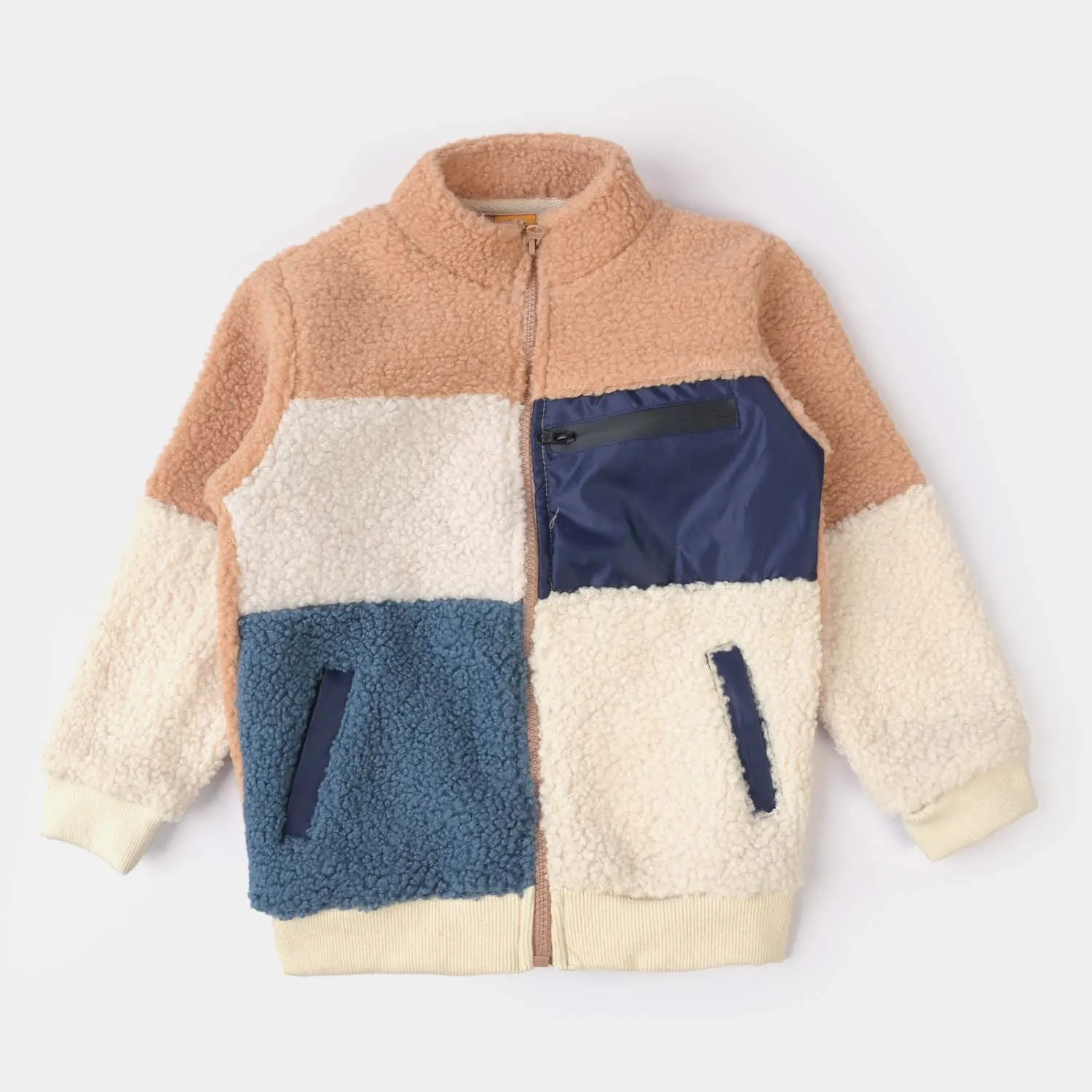 Boys Sherpa Knitted Jacket Polar-Multicolor