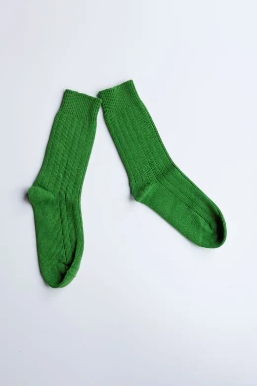 Bright Green Cashmere Socks