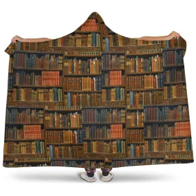 brown bookshelf pattern Hooded blanket