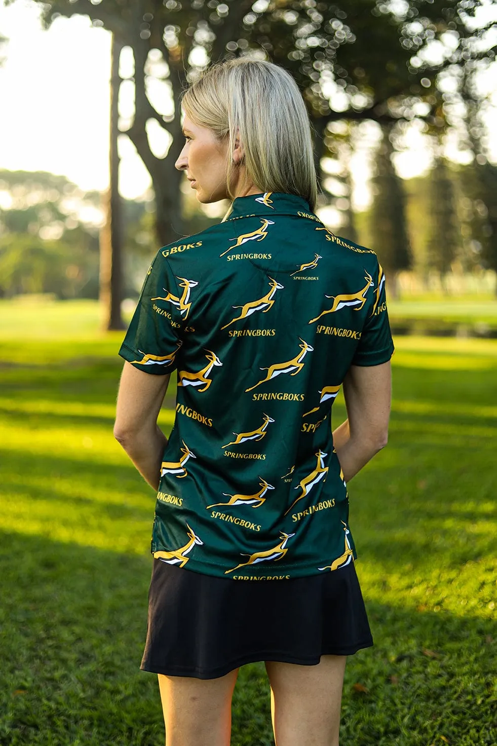 CA Ladies Springbok Golf Shirt | Green Bokke