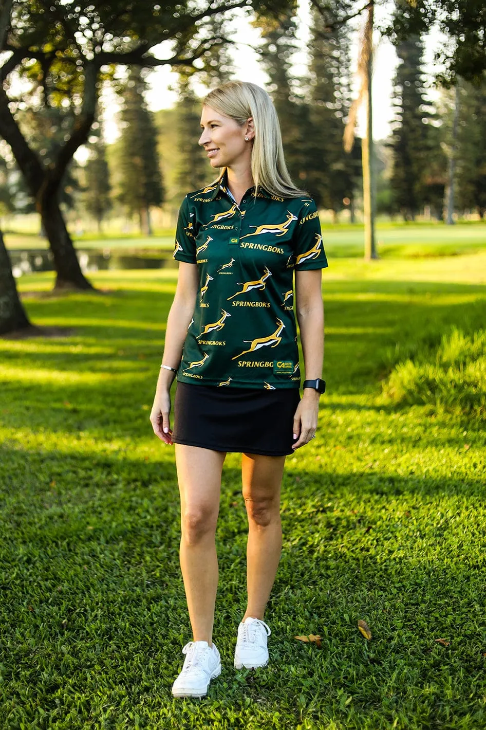 CA Ladies Springbok Golf Shirt | Green Bokke