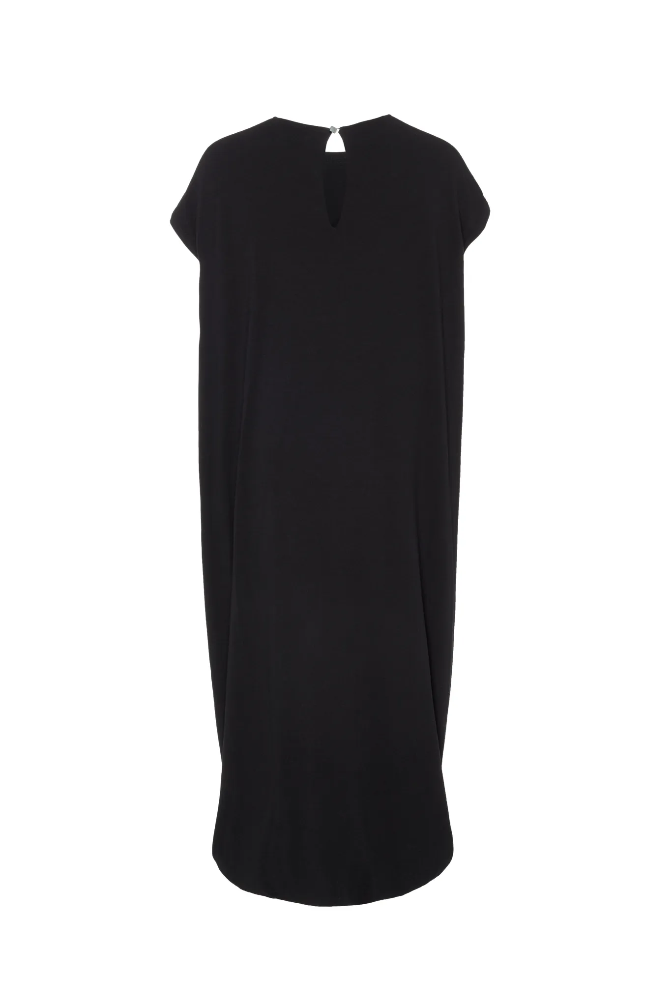 Cape Dress in Black Twill Suiting