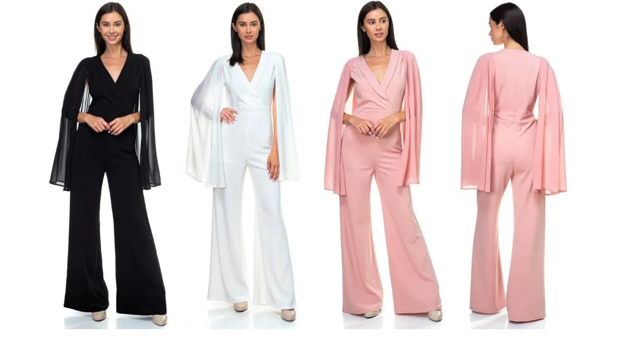 Cape Sleeve Jumpsuit