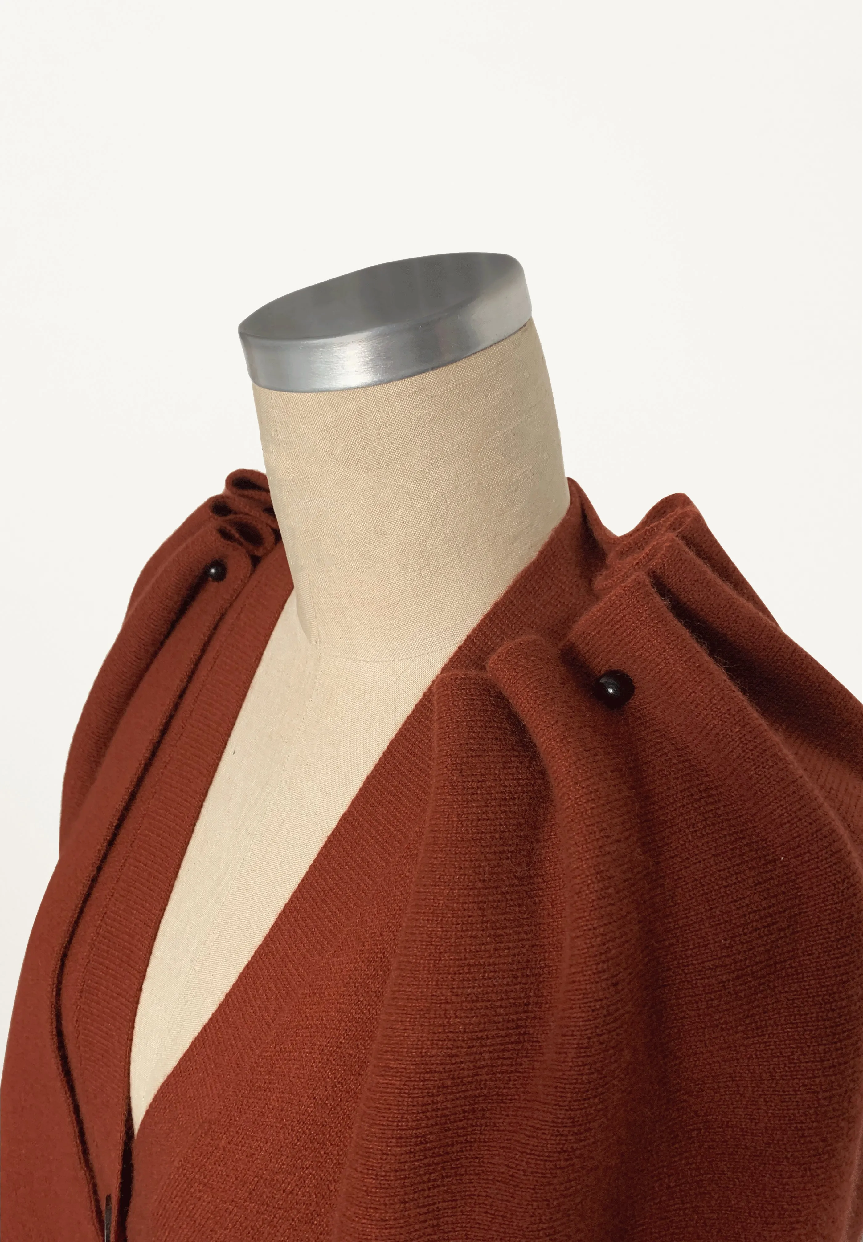 Cardigan w/Detachable Cape in Rust