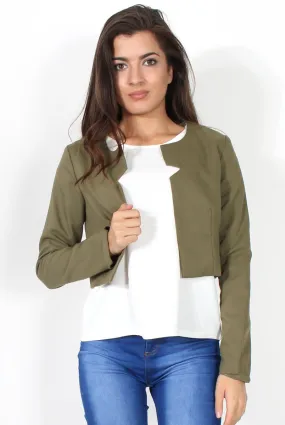 Cat Khaki Crop Jacket