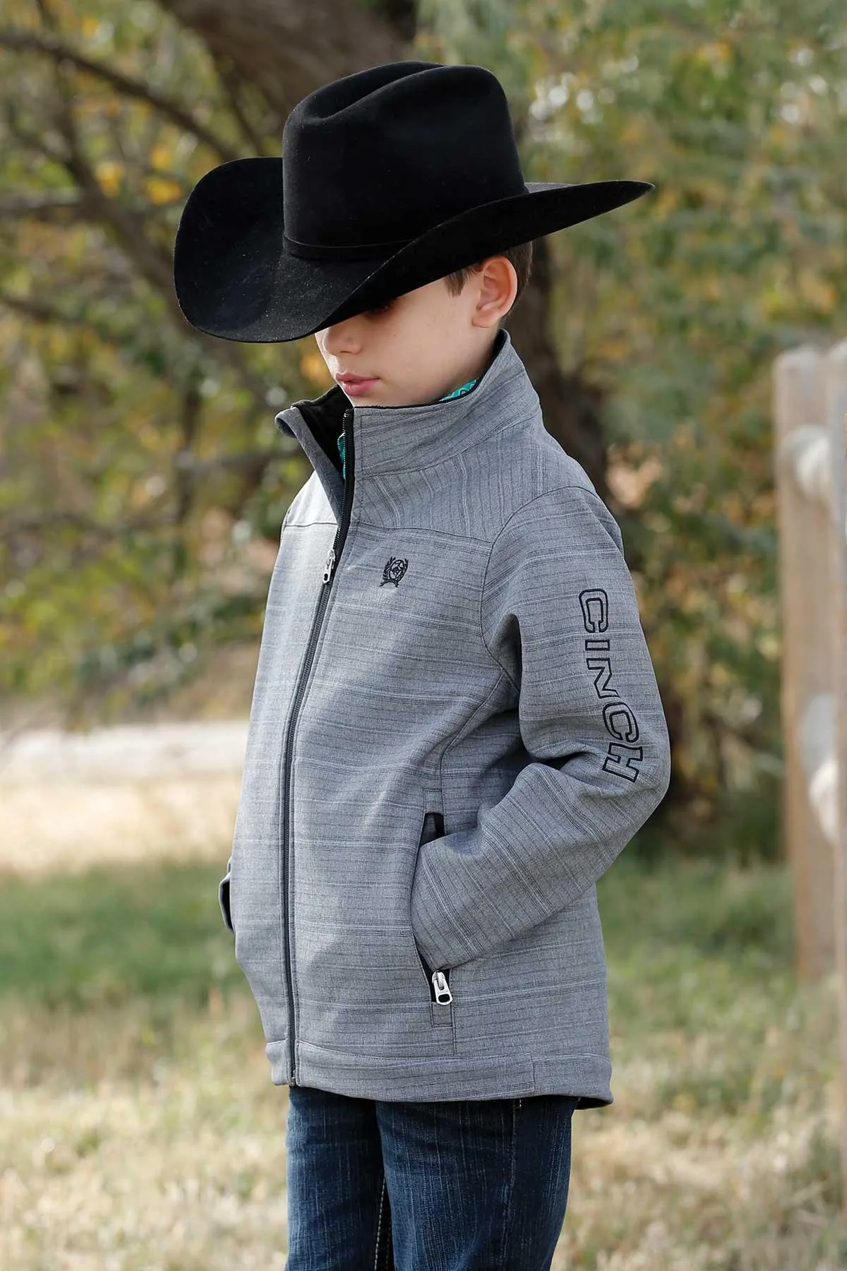 Cinch Boy's Bonded Grey Wind & Water Resistant Jacket MWJ5070001